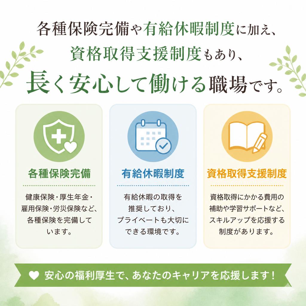 安心の福利厚生