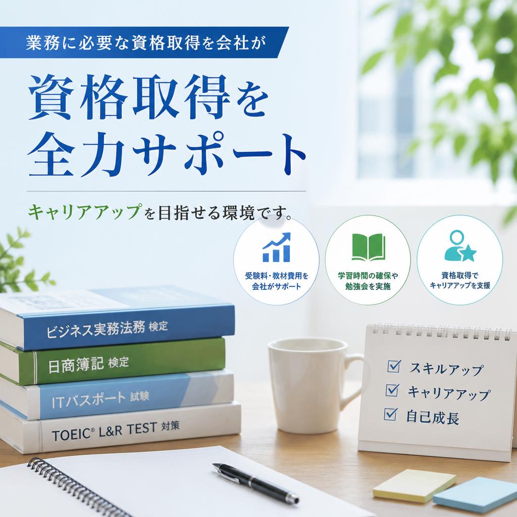 資格取得支援制度でキャリアアップ