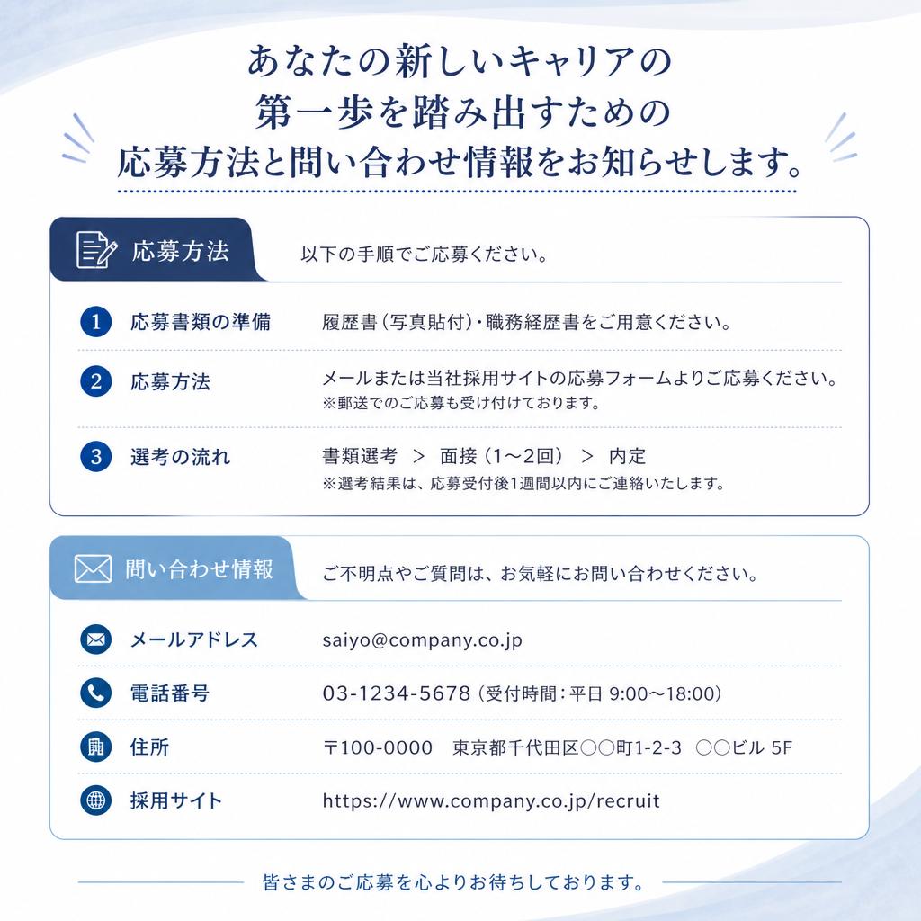 今すぐ応募！お問い合わせはこちら