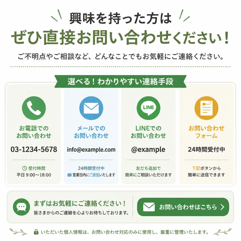 今すぐお問い合わせを！