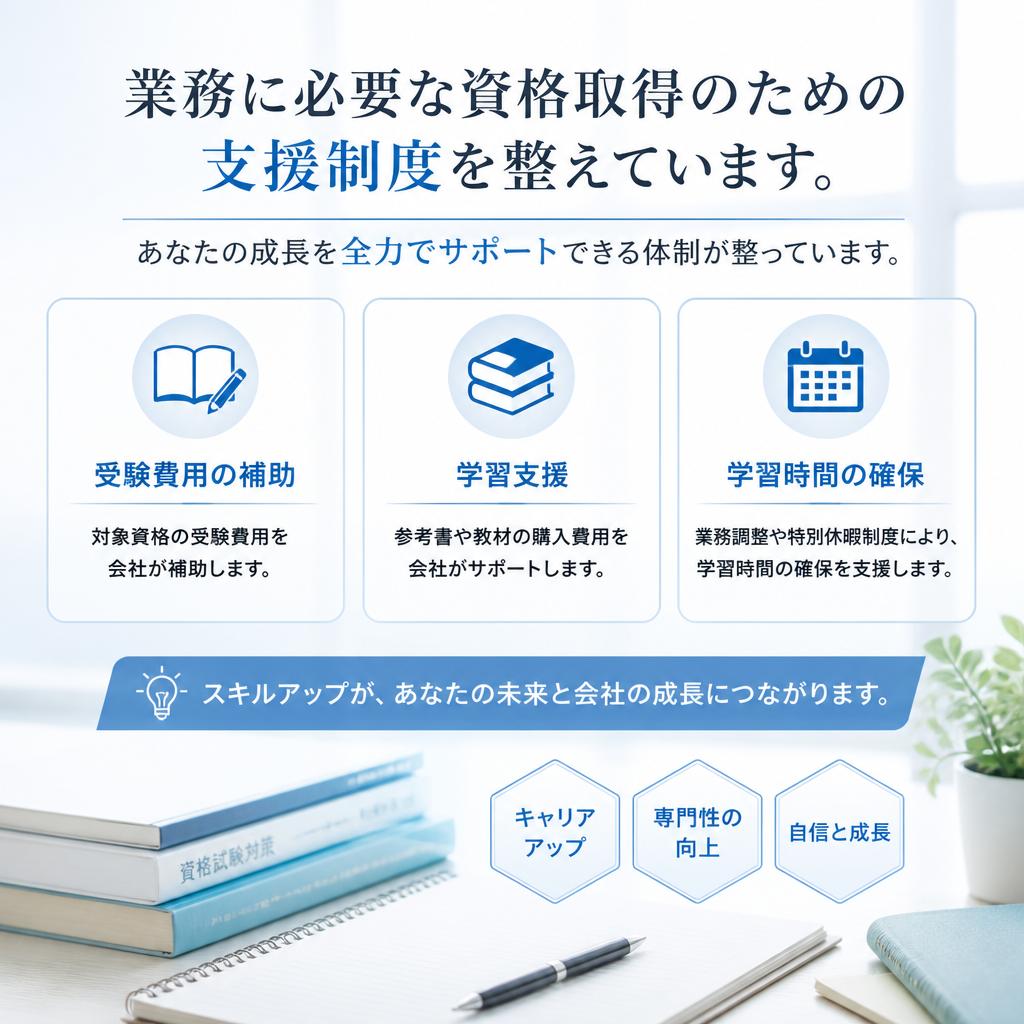 資格取得支援でスキルアップ
