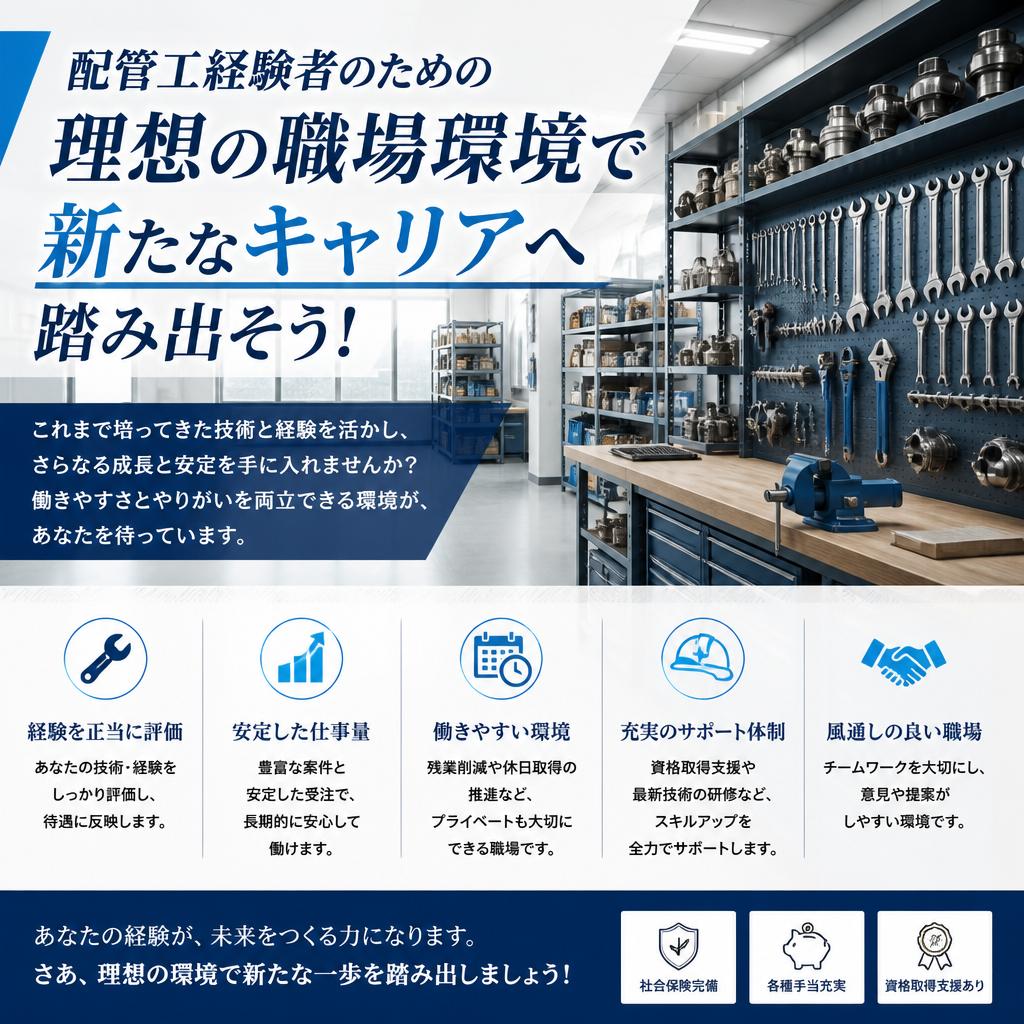 配管工経験者のための理想の職場環境で新たなキャリアへ踏み出そう！