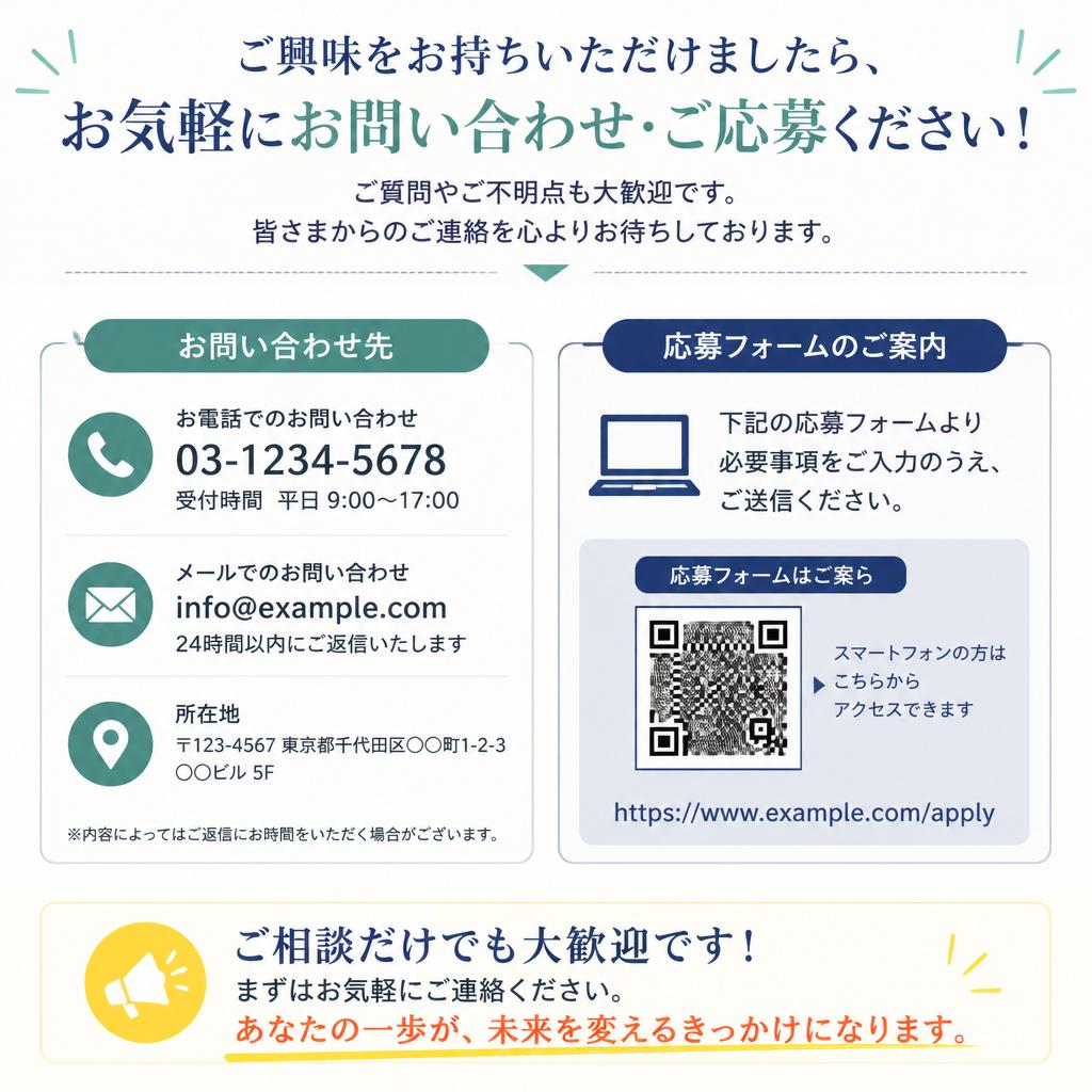 お問い合わせはこちらから！