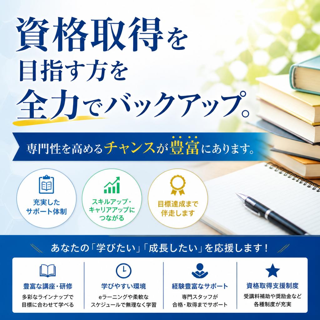 キャリア形成をサポートする資格取得支援