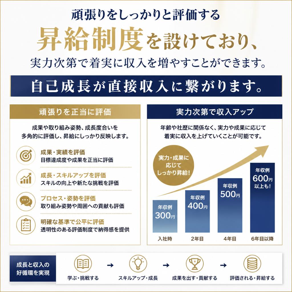 実績に応じた年収アップ制度