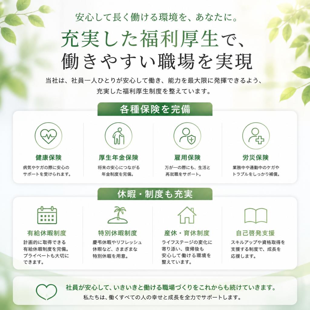 充実した福利厚生